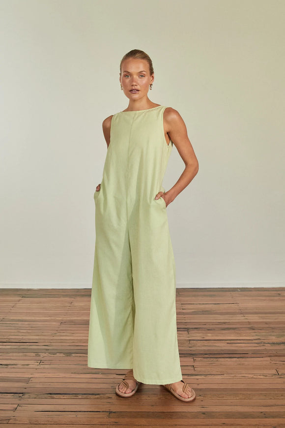 Heather Jumpsuit Linen Green